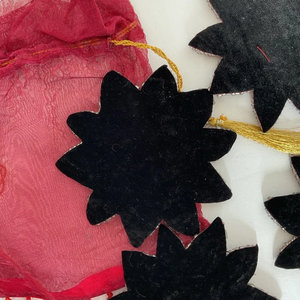 NWOT Red beaded poinsettia coasters